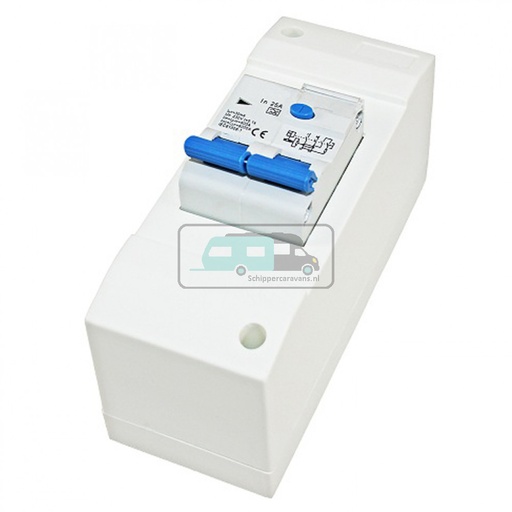 [OCS_0108001B] Aardlekschakelaar. 25Amp. Voorzien van kast.