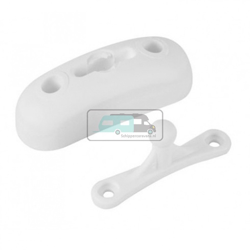 [OCS_0404004B] Deurvanger 2-delig met kogelkop Wit