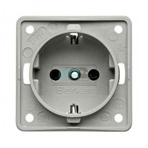 [OCS_1144023B] Berker Contactdoos 230V Inbouw Grijs Mat