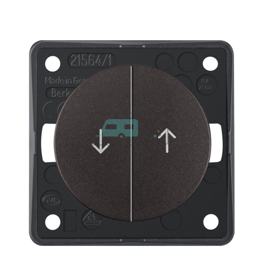 [OCS_A0032312L] Berker Jalouzie Drukcontact Flow/Pure Inbouw Bruin Mat