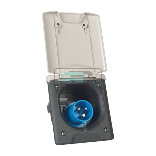 [OCS_1148054B] Inbouwstekkerdoos CEE Design 2014 Lichtgrijs